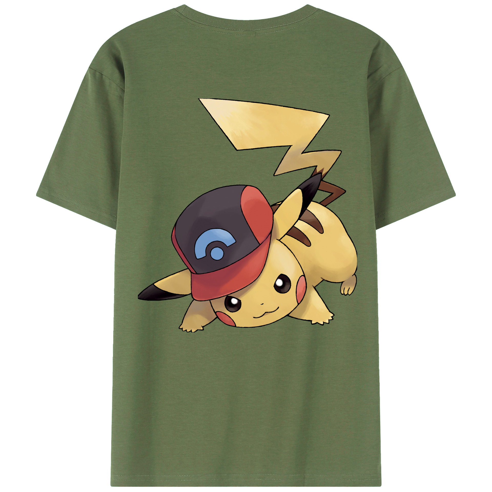 （画像用） ポケットモンスター Pokémon 綿100％ メンズ半袖Tシャツ（バックプリント） 通気性